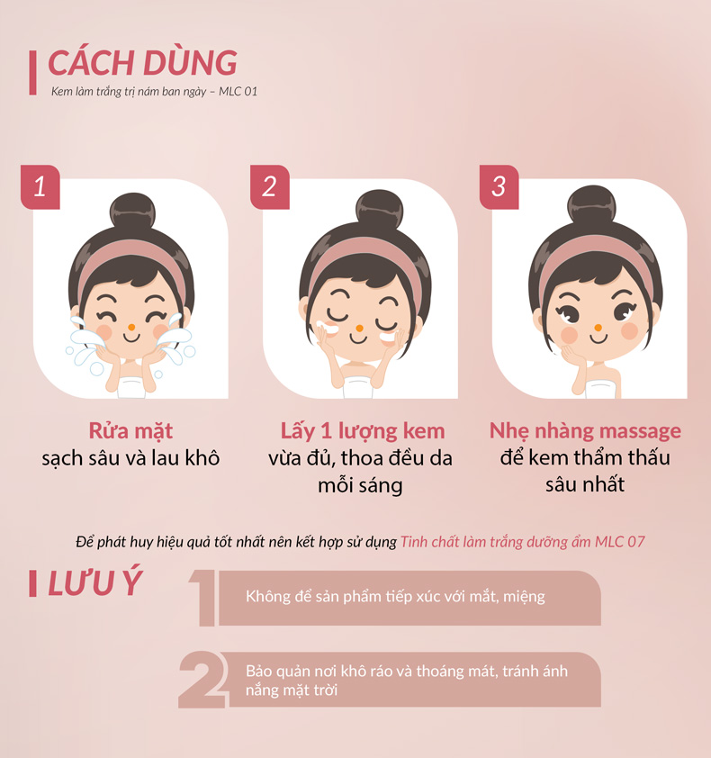 Sử dụng kem MLC-01 trị nám đúng cách